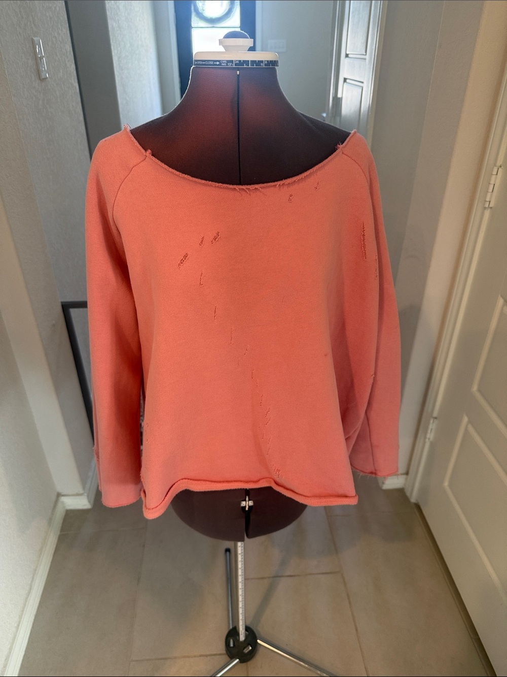 POL Salmon Pink Lightweight Boatneck Sweater